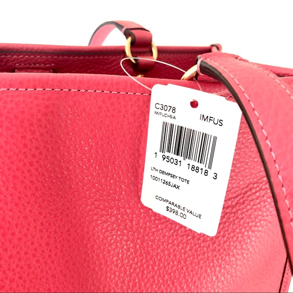 Coach Dempsey Tote Pink Leather Purse Wallet Set - Picture 7 of 12